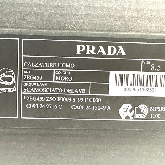 PRADA Mens Trail Triangle Logo Suede Lace Up Low Top Sneakers Shoes Moro - Picture 15 of 15